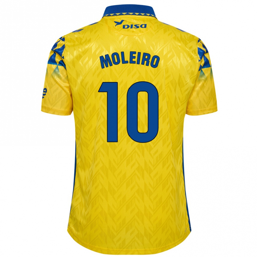 Kids Football Alberto Moleiro #10 Yellow Blue Home Jersey 2024/25 T-Shirt Canada