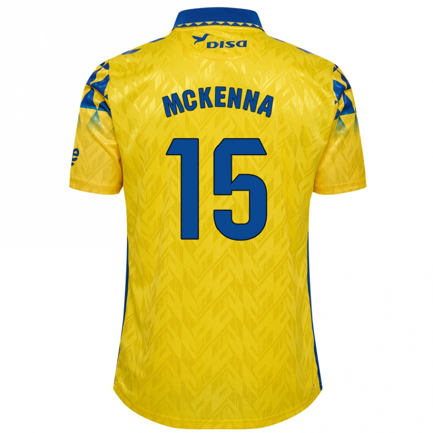 Enfant Football Maillot Scott Mckenna #15 Jaune Bleu Tenues Domicile 2024/25 Canada