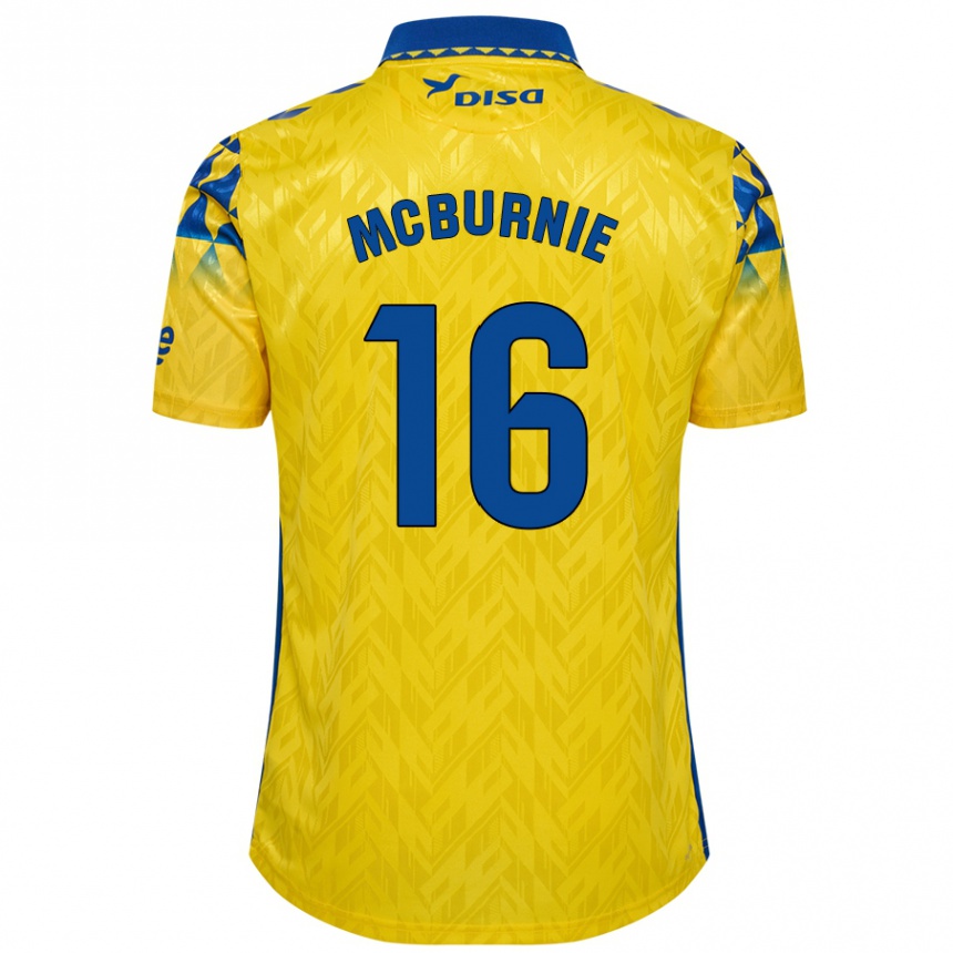 Kids Football Oli Mcburnie #16 Yellow Blue Home Jersey 2024/25 T-Shirt Canada