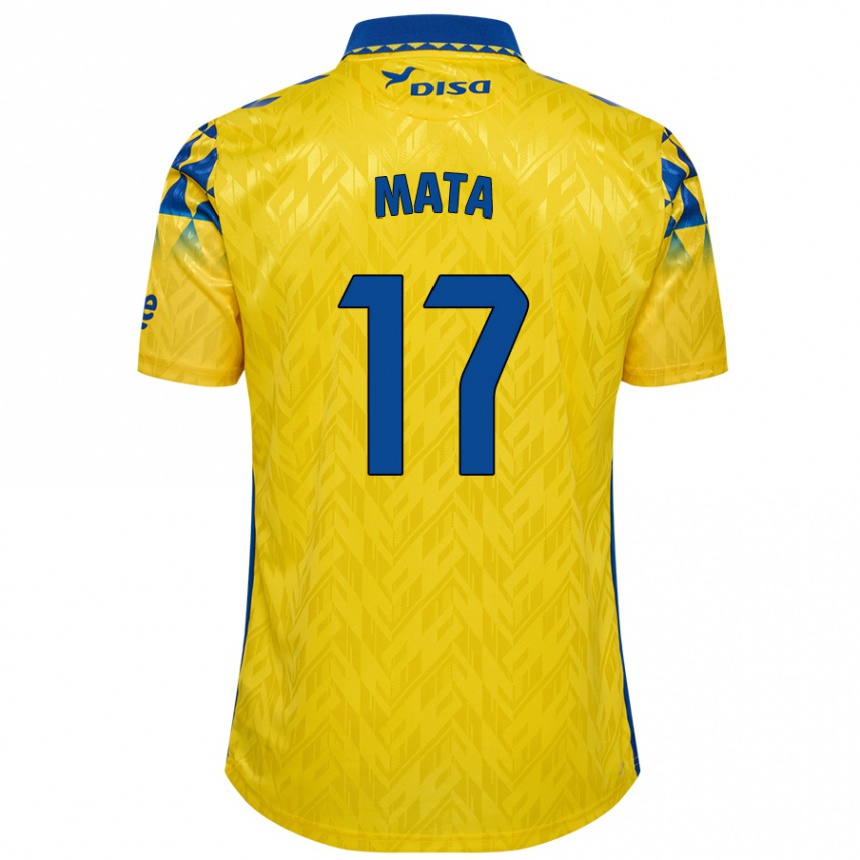 Kids Football Jaime Mata #17 Yellow Blue Home Jersey 2024/25 T-Shirt Canada