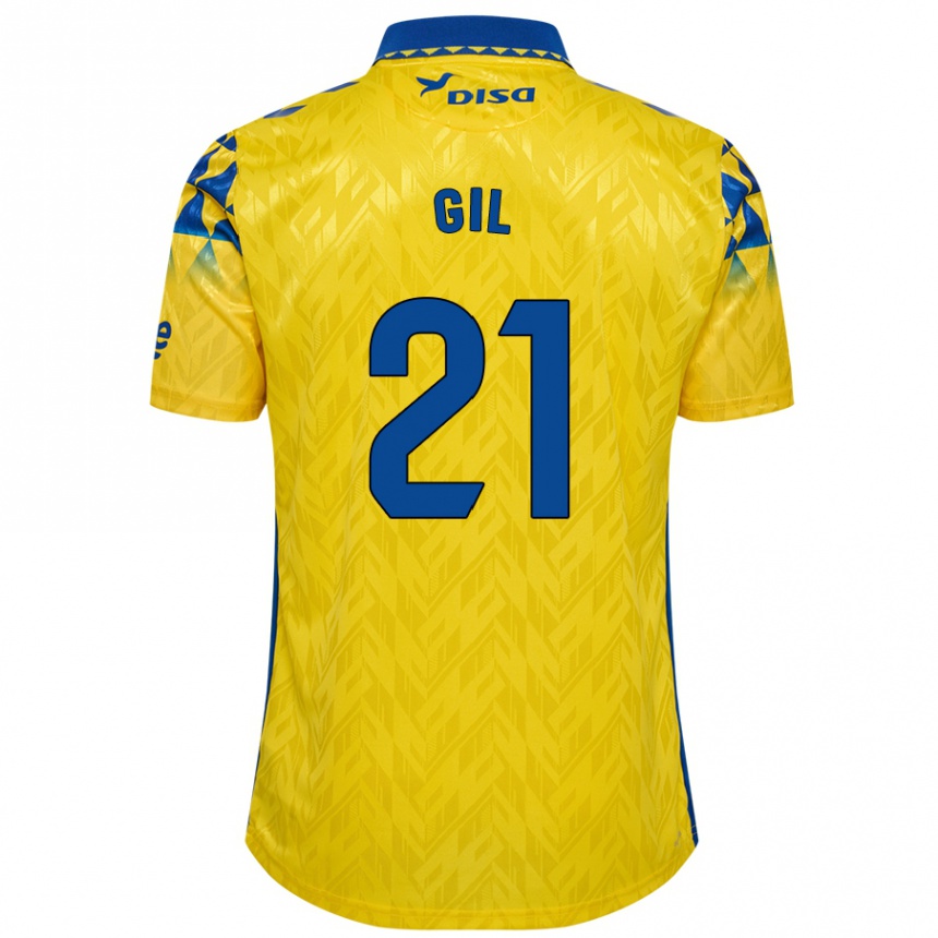 Kids Football Iván Gil #21 Yellow Blue Home Jersey 2024/25 T-Shirt Canada