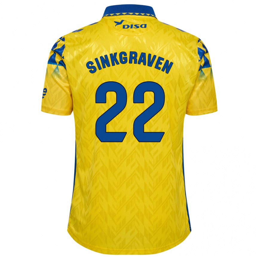 Kids Football Daley Sinkgraven #22 Yellow Blue Home Jersey 2024/25 T-Shirt Canada