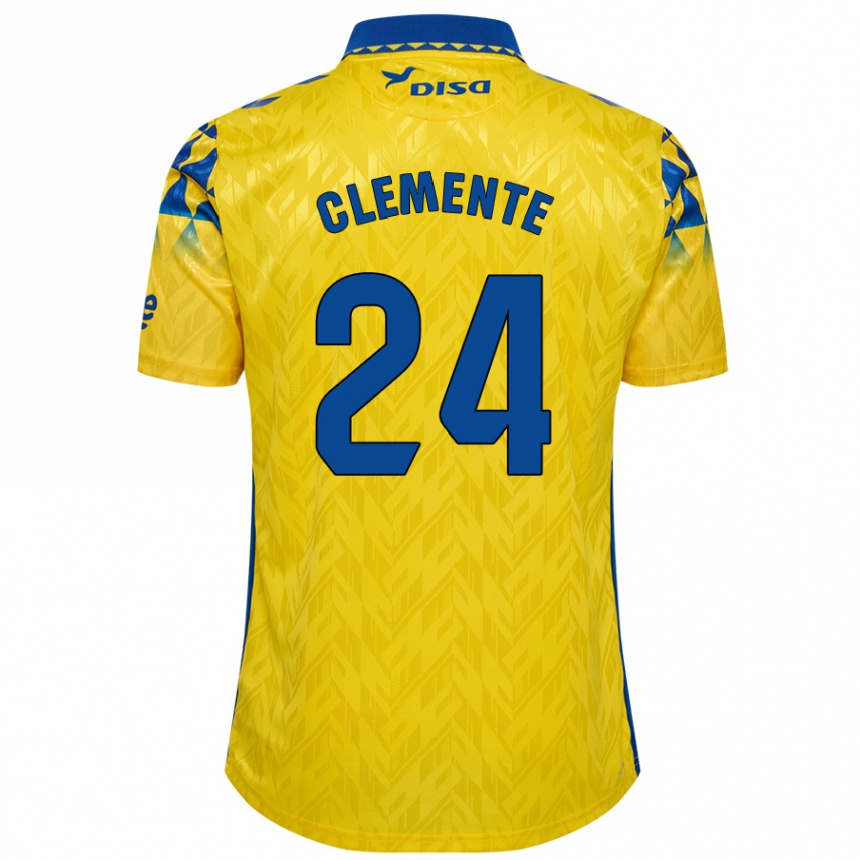 Kids Football Enrique Clemente #24 Yellow Blue Home Jersey 2024/25 T-Shirt Canada