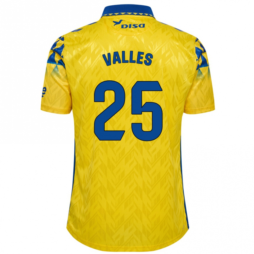 Kids Football Álvaro Valles #25 Yellow Blue Home Jersey 2024/25 T-Shirt Canada