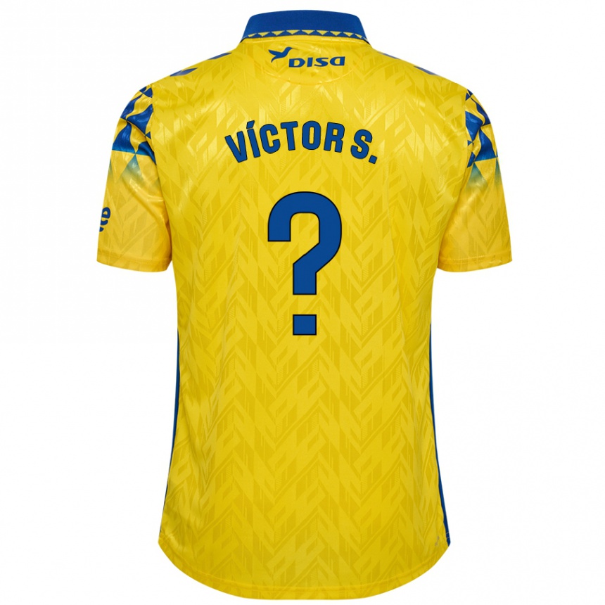 Kids Football Víctor Sánchez #0 Yellow Blue Home Jersey 2024/25 T-Shirt Canada