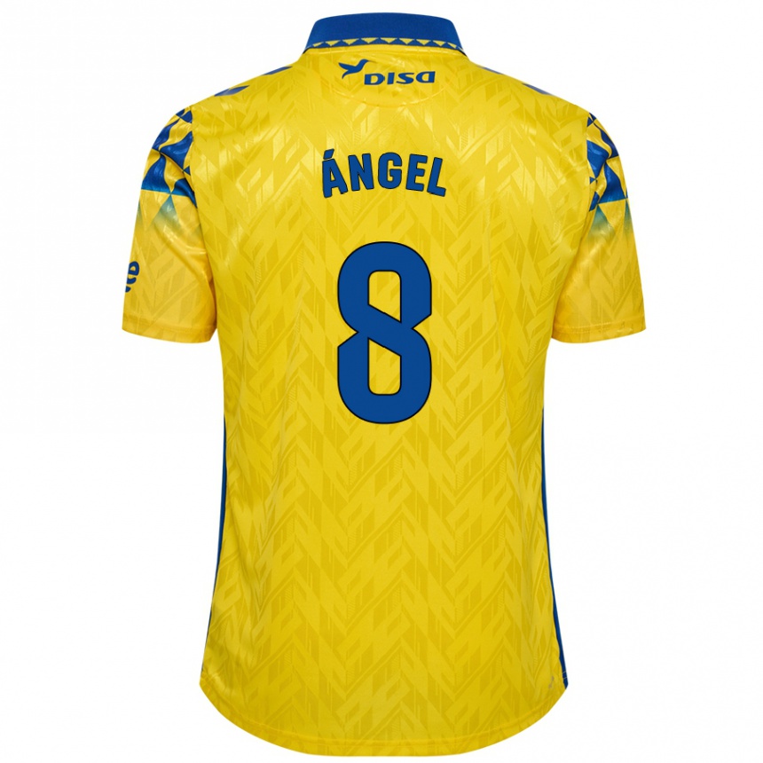 Kids Football José Ángel #8 Yellow Blue Home Jersey 2024/25 T-Shirt Canada