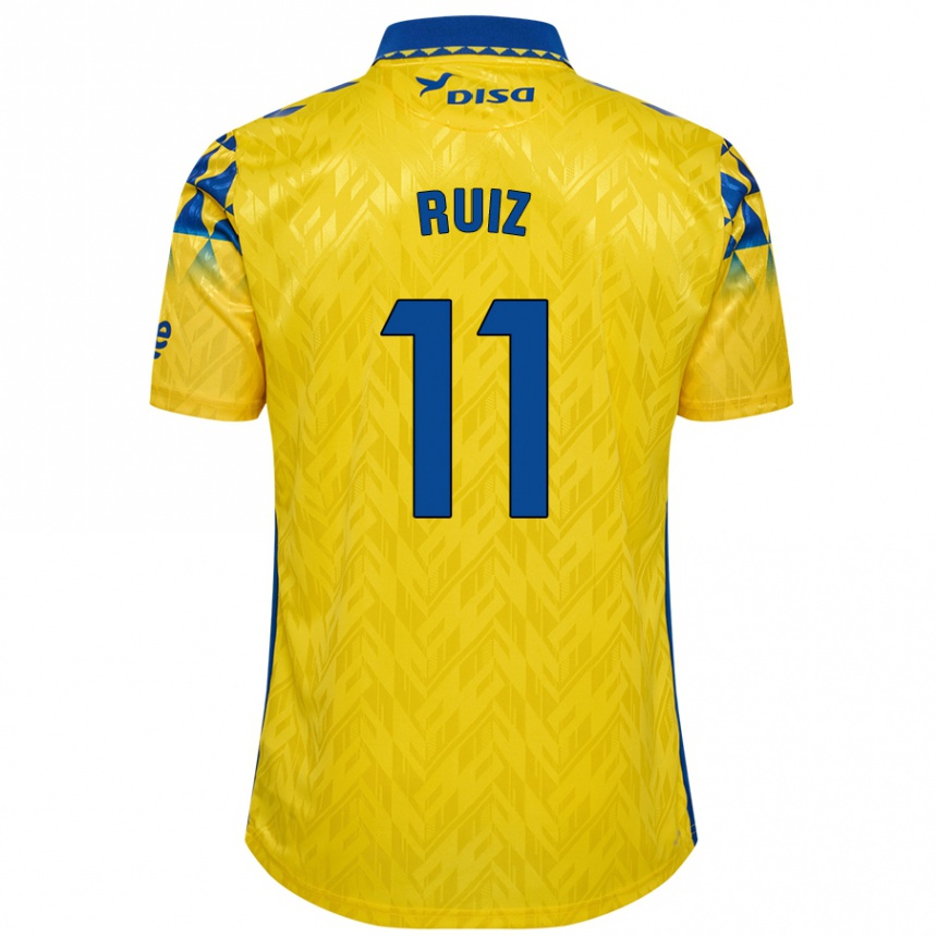 Kids Football Sergio Ruiz #11 Yellow Blue Home Jersey 2024/25 T-Shirt Canada