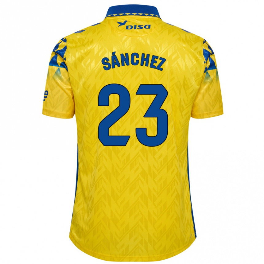 Kids Football Omar Sánchez #23 Yellow Blue Home Jersey 2024/25 T-Shirt Canada