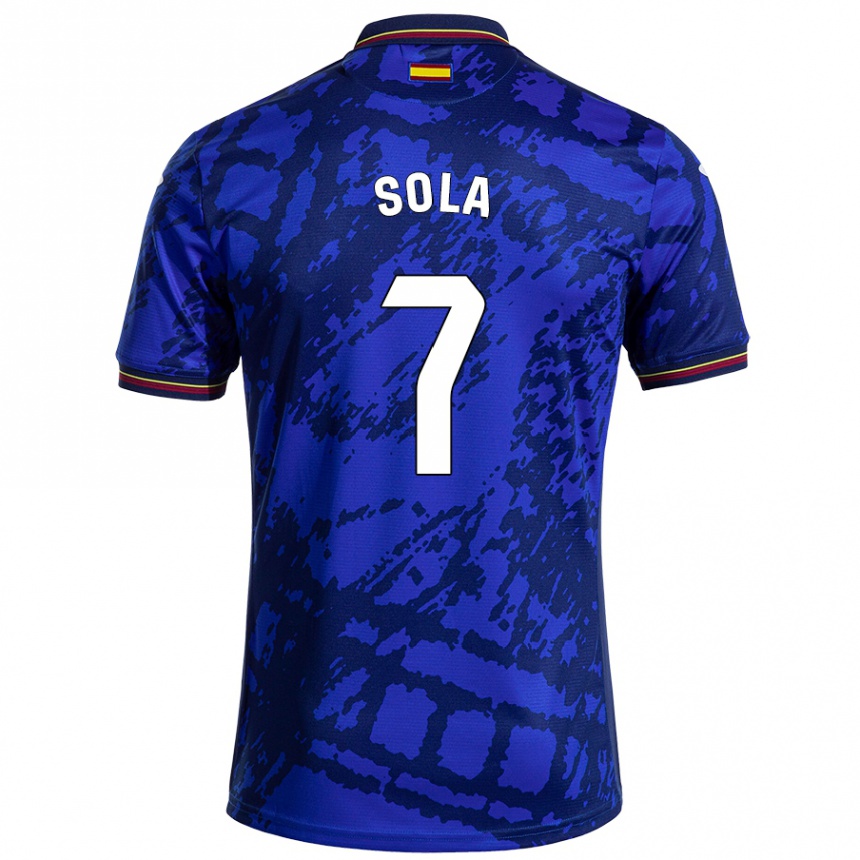 Kids Football Álex Sola #7 Darker Blue Home Jersey 2024/25 T-Shirt Canada