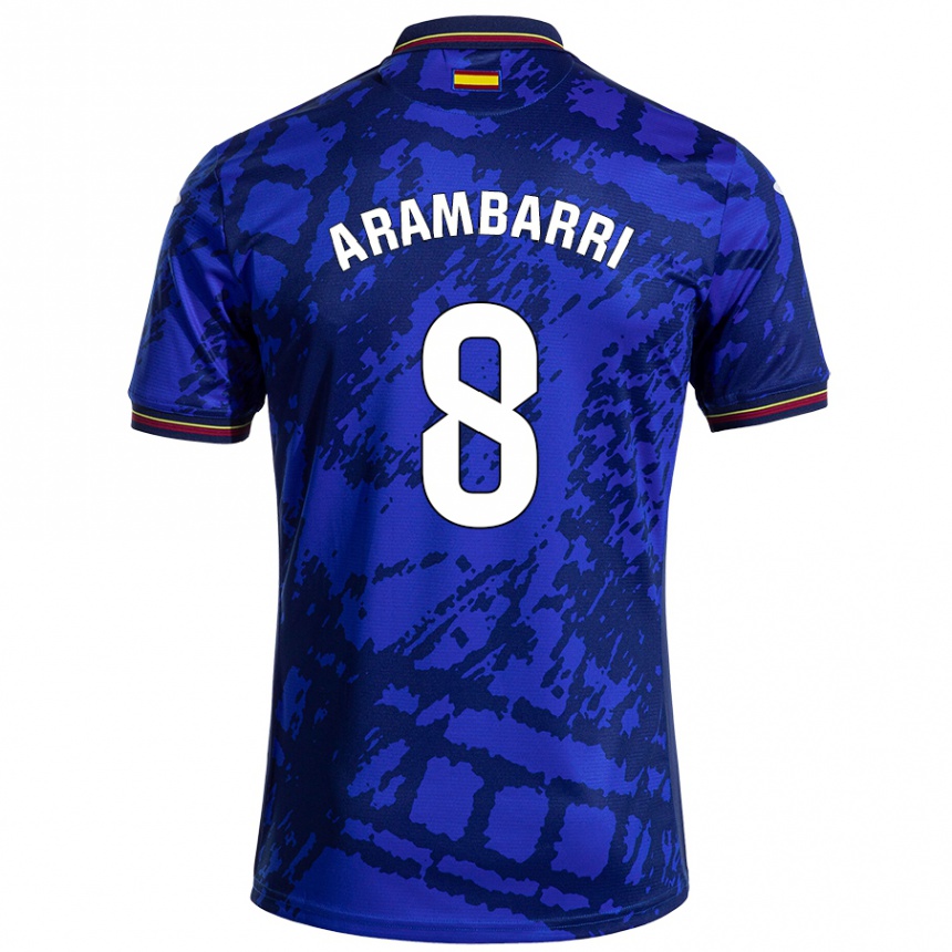 Kids Football Mauro Arambarri #8 Darker Blue Home Jersey 2024/25 T-Shirt Canada