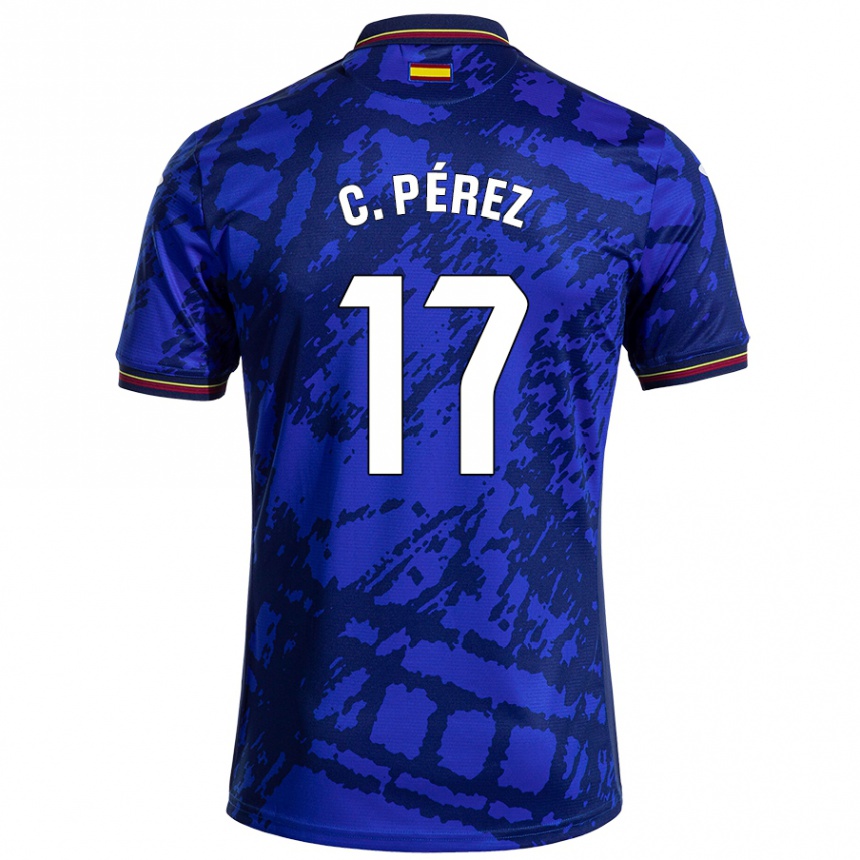 Enfant Football Maillot Carles Perez #17 Bleu Foncé Tenues Domicile 2024/25 Canada