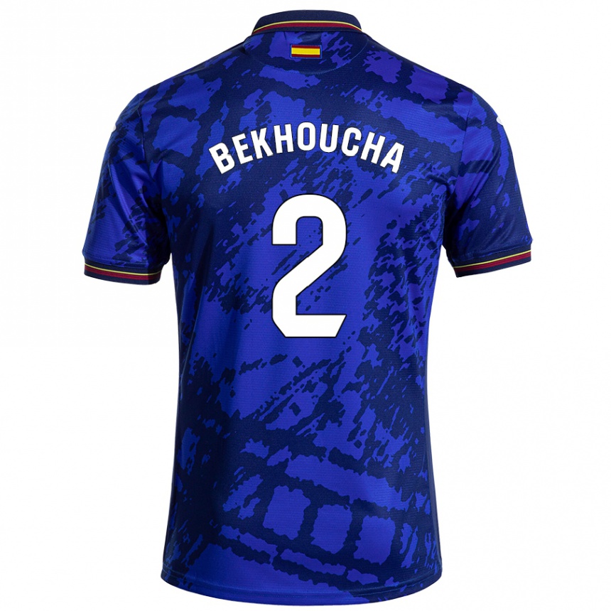 Kids Football Ismael Bekhoucha #2 Darker Blue Home Jersey 2024/25 T-Shirt Canada