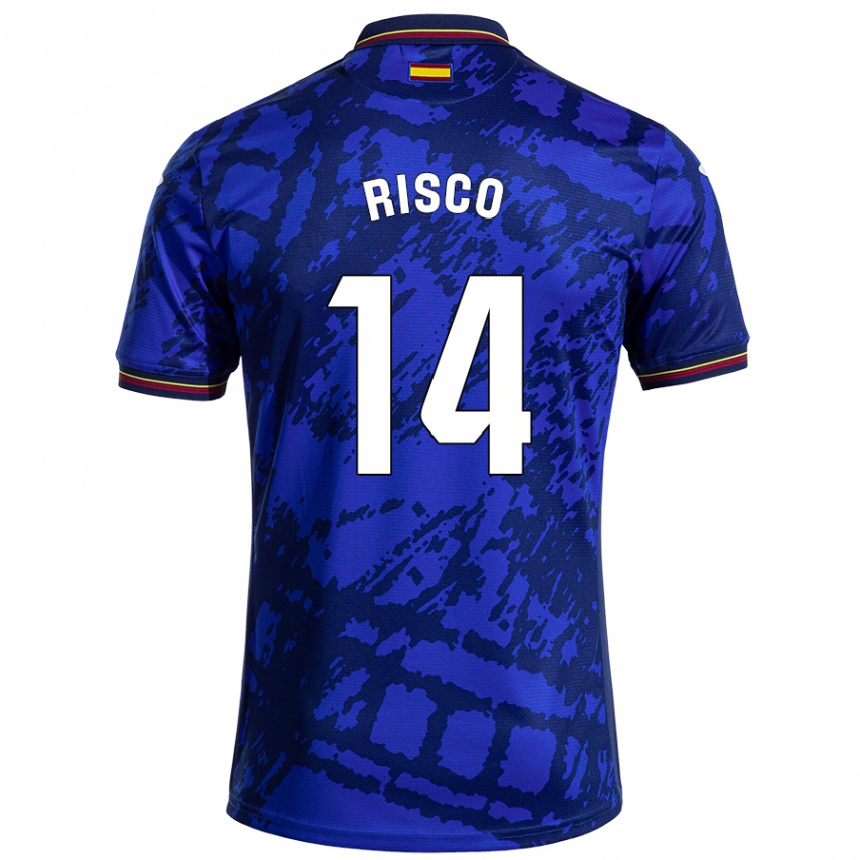 Kids Football Alberto Risco #14 Darker Blue Home Jersey 2024/25 T-Shirt Canada