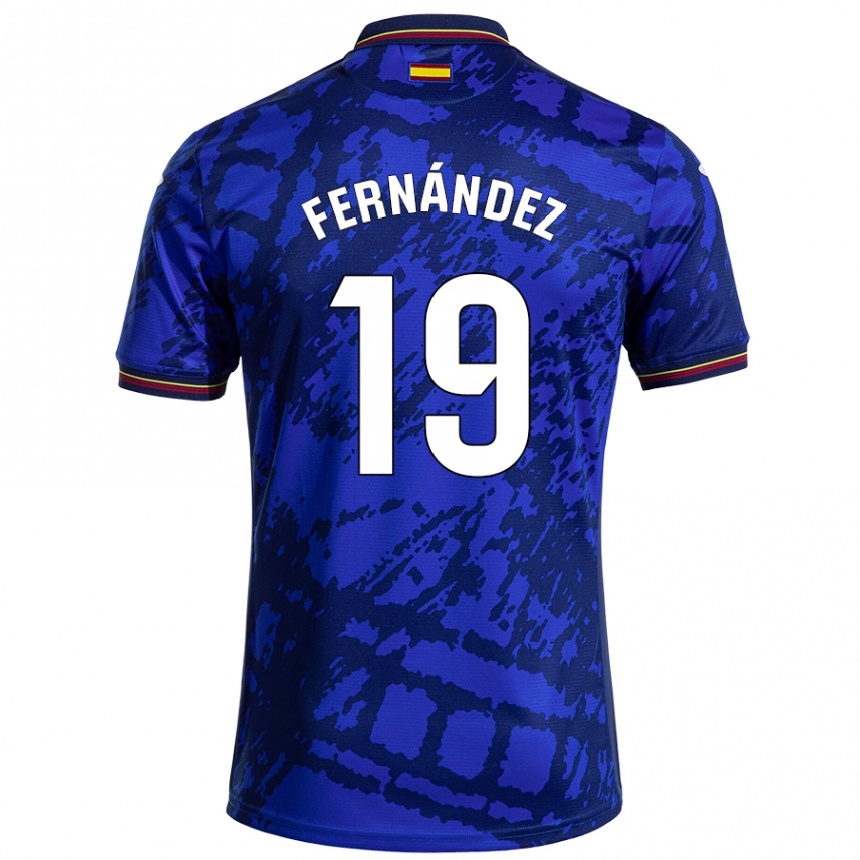 Kids Football Ismael Fernández #19 Darker Blue Home Jersey 2024/25 T-Shirt Canada