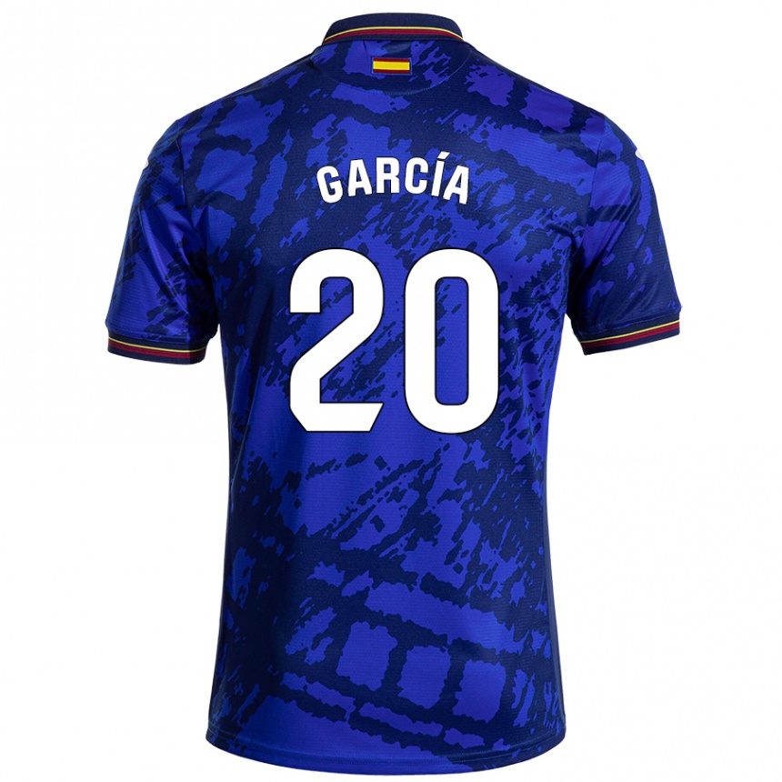 Kids Football Álex García #20 Darker Blue Home Jersey 2024/25 T-Shirt Canada