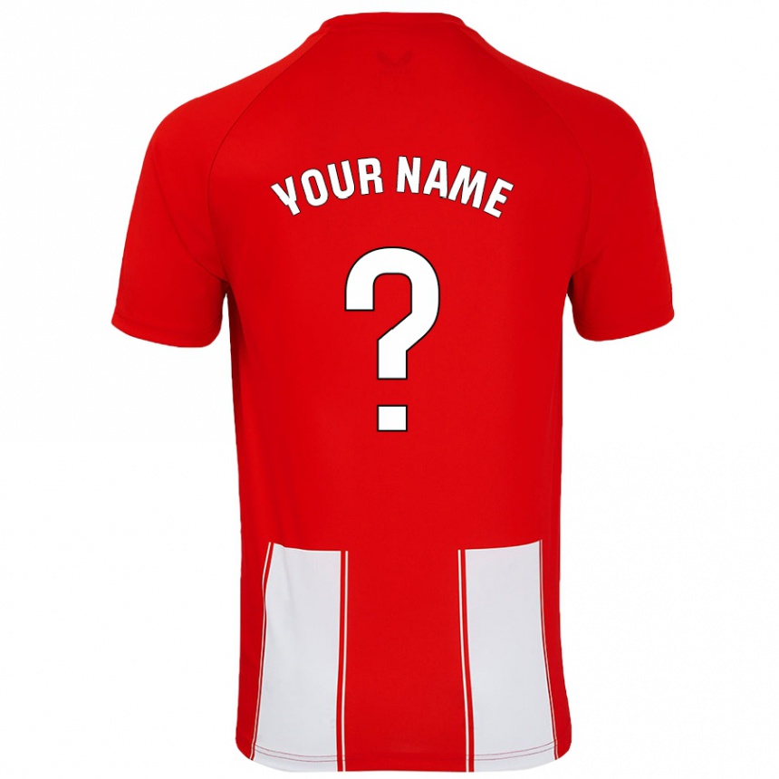 Enfant Football Maillot Votre Nom #0 Rouge Blanc Tenues Domicile 2024/25 Canada