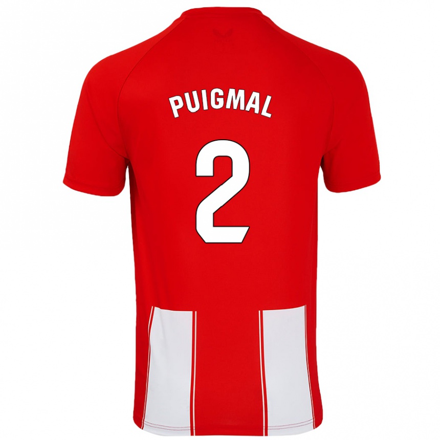 Enfant Football Maillot Arnau Puigmal #2 Rouge Blanc Tenues Domicile 2024/25 Canada