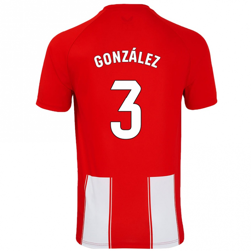 Enfant Football Maillot Edgar González #3 Rouge Blanc Tenues Domicile 2024/25 Canada