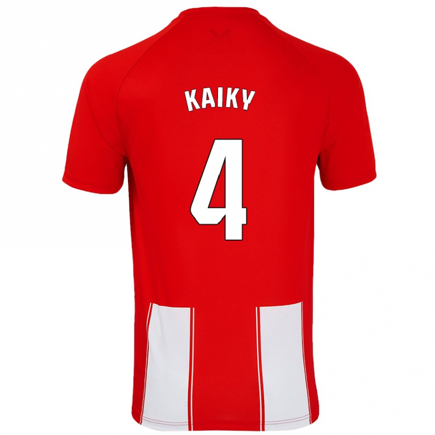 Enfant Football Maillot Kaiky #4 Rouge Blanc Tenues Domicile 2024/25 Canada