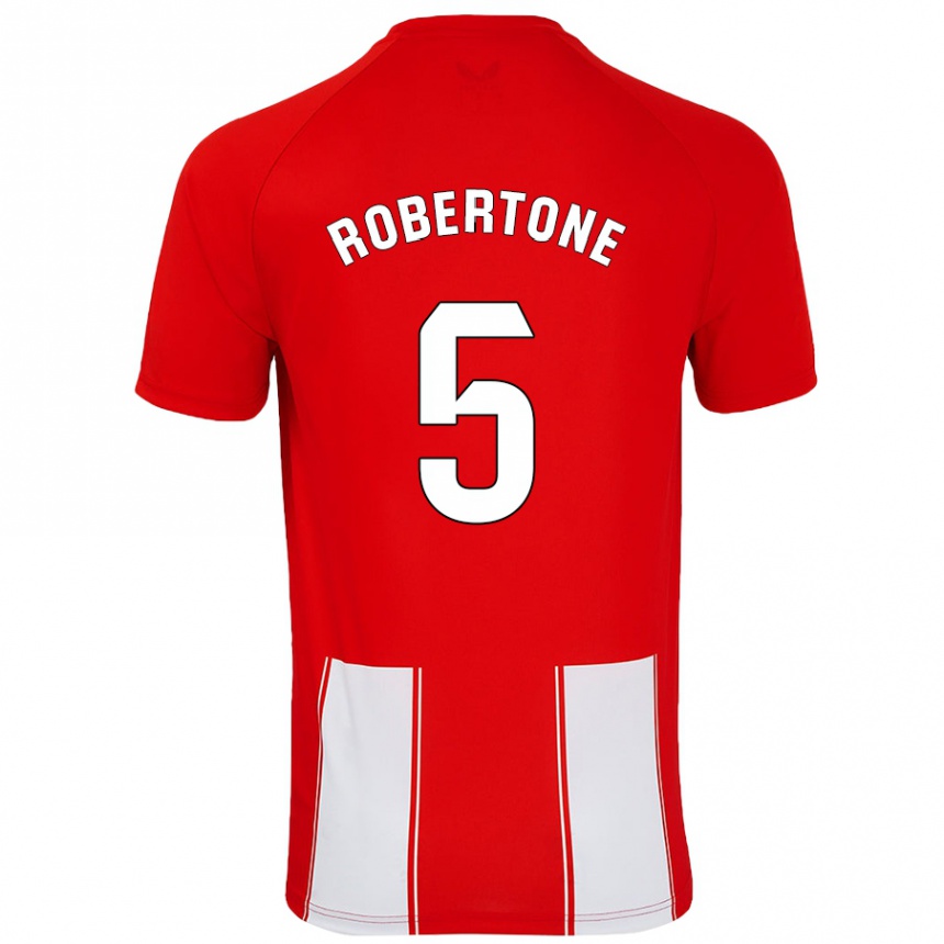 Enfant Football Maillot Lucas Robertone #5 Rouge Blanc Tenues Domicile 2024/25 Canada