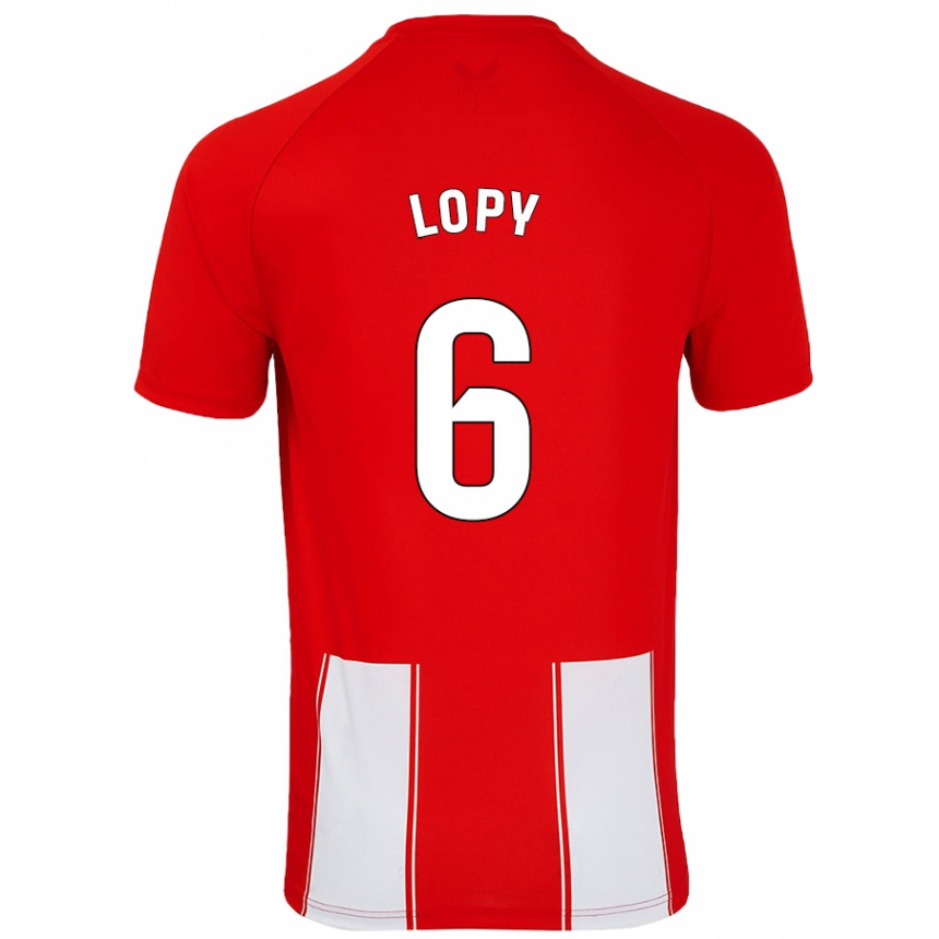 Enfant Football Maillot Dion Lopy #6 Rouge Blanc Tenues Domicile 2024/25 Canada