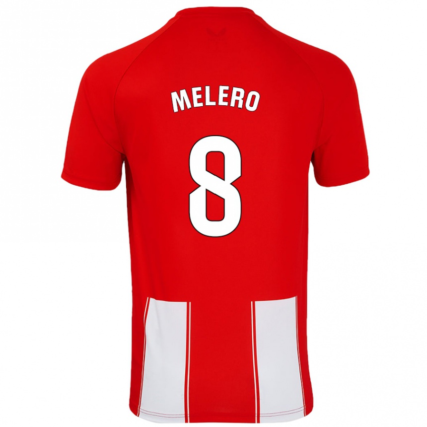 Enfant Football Maillot Gonzalo Melero #8 Rouge Blanc Tenues Domicile 2024/25 Canada