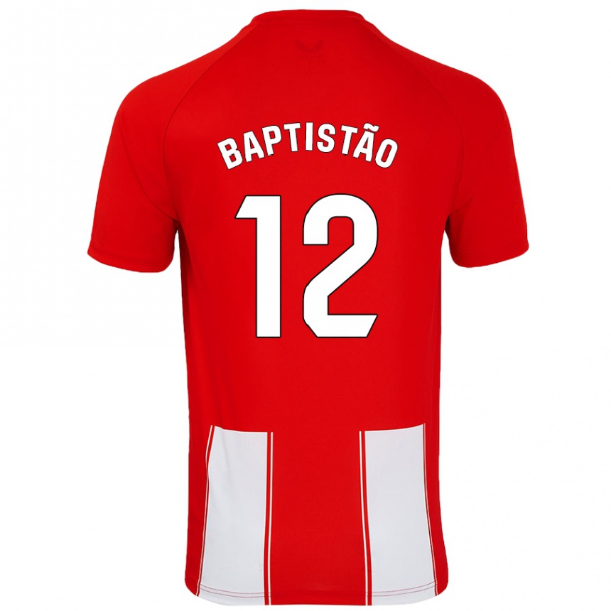 Enfant Football Maillot Léo Baptistão #12 Rouge Blanc Tenues Domicile 2024/25 Canada