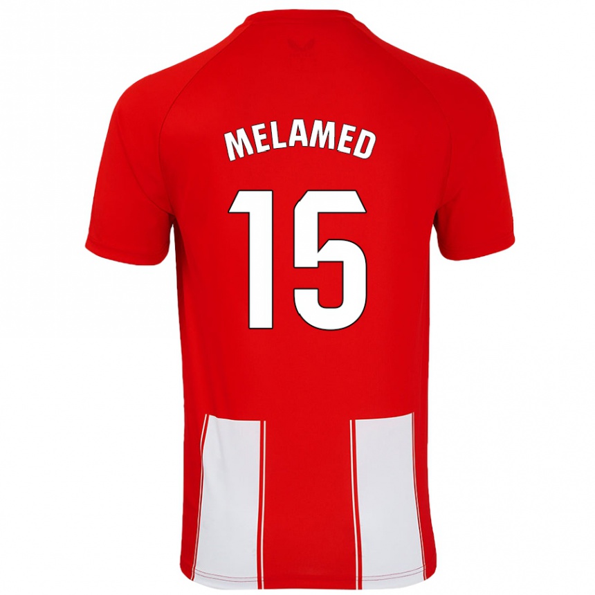 Enfant Football Maillot Nico Melamed #15 Rouge Blanc Tenues Domicile 2024/25 Canada