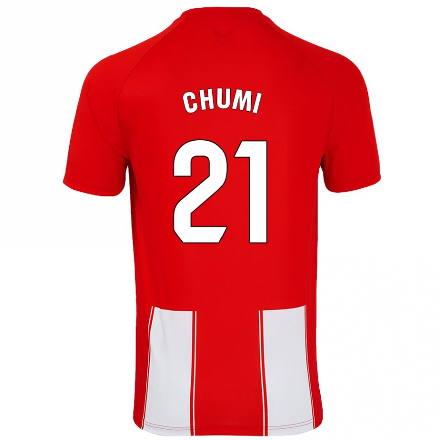 Enfant Football Maillot Chumi #21 Rouge Blanc Tenues Domicile 2024/25 Canada