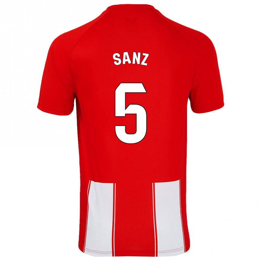 Enfant Football Maillot Paco Sanz #5 Rouge Blanc Tenues Domicile 2024/25 Canada