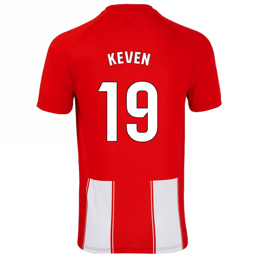 Enfant Football Maillot Keven #19 Rouge Blanc Tenues Domicile 2024/25 Canada