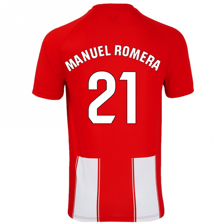 Enfant Football Maillot José Manuel Romera #21 Rouge Blanc Tenues Domicile 2024/25 Canada