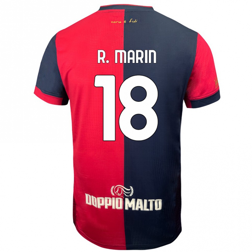 Enfant Football Maillot Răzvan Marin #18 Rouge Bleu Foncé Tenues Domicile 2024/25 Canada