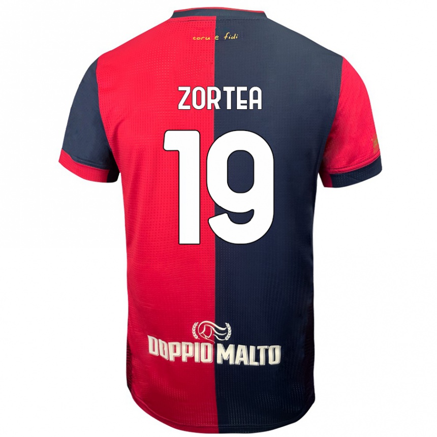 Enfant Football Maillot Nadir Zortea #19 Rouge Bleu Foncé Tenues Domicile 2024/25 Canada