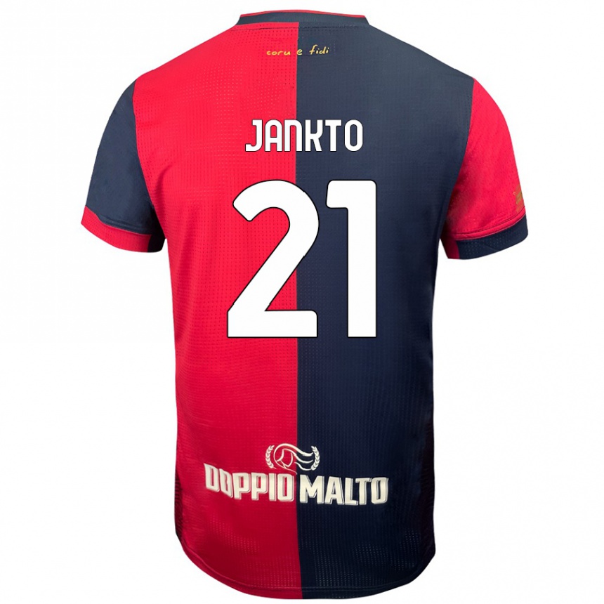 Kids Football Jakub Jankto #21 Red Darker Blue Home Jersey 2024/25 T-Shirt Canada