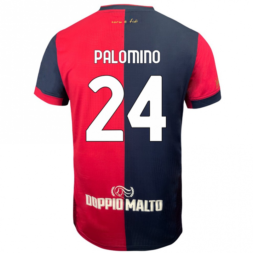 Enfant Football Maillot José Luis Palomino #24 Rouge Bleu Foncé Tenues Domicile 2024/25 Canada