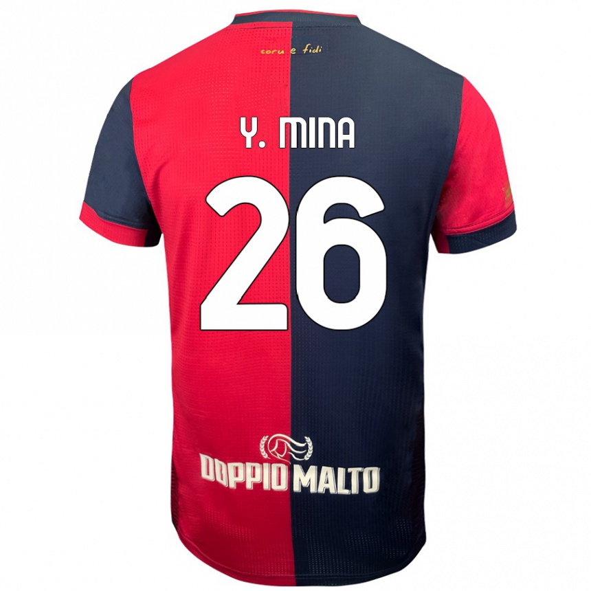 Enfant Football Maillot Yerry Mina #26 Rouge Bleu Foncé Tenues Domicile 2024/25 Canada