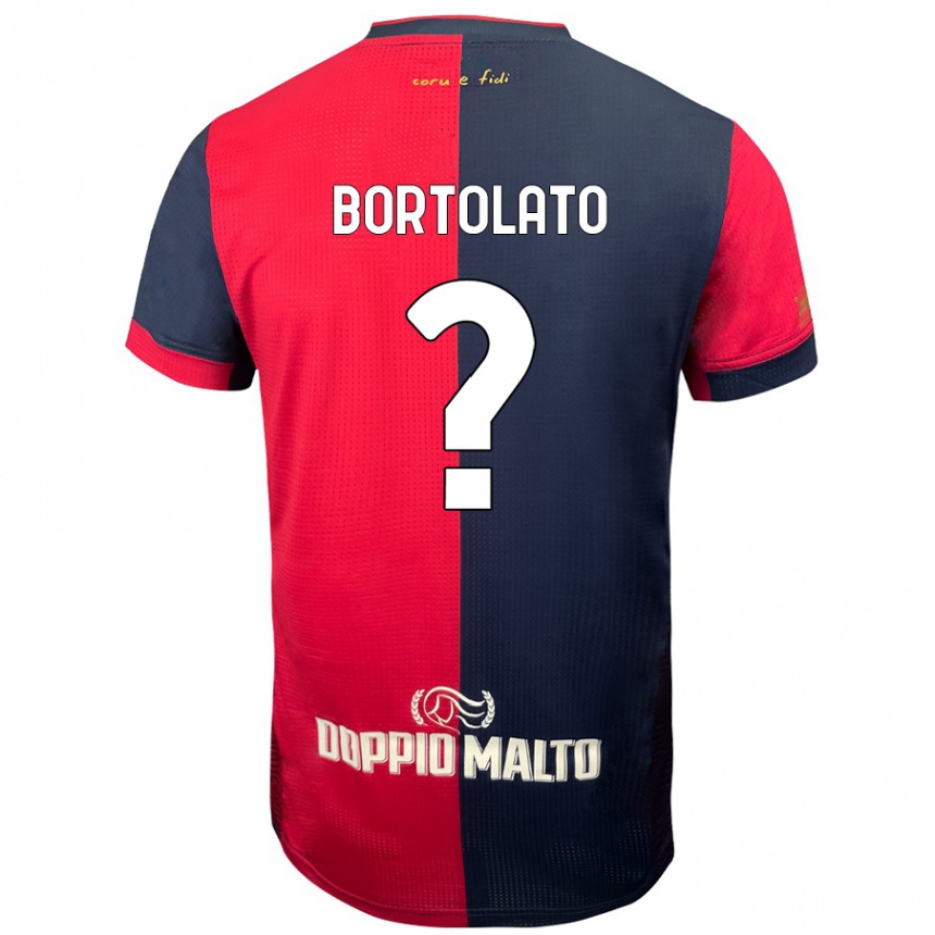 Enfant Football Maillot Filippo Bortolato #0 Rouge Bleu Foncé Tenues Domicile 2024/25 Canada