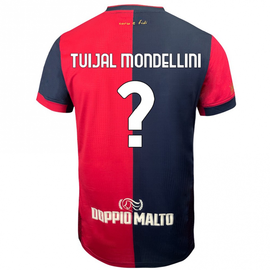 Enfant Football Maillot Luca Tuijal Mondellini #0 Rouge Bleu Foncé Tenues Domicile 2024/25 Canada