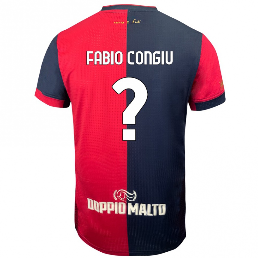 Kids Football Fabio Congiu #0 Red Darker Blue Home Jersey 2024/25 T-Shirt Canada