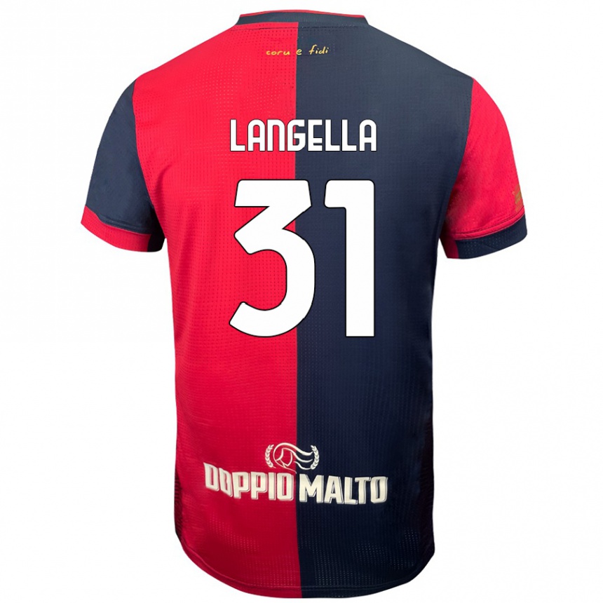 Enfant Football Maillot Matteo Langella #31 Rouge Bleu Foncé Tenues Domicile 2024/25 Canada