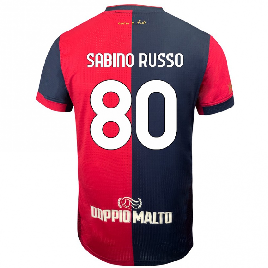 Kids Football Alessandro Sabino Russo #80 Red Darker Blue Home Jersey 2024/25 T-Shirt Canada