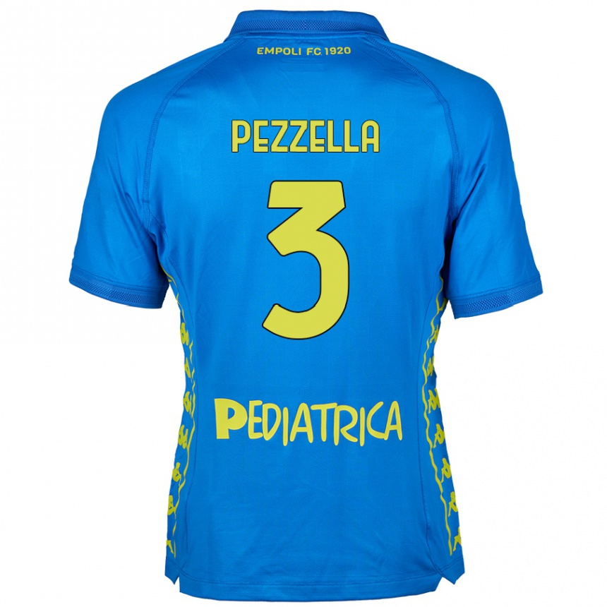 Kids Football Giuseppe Pezzella #3 Blue Home Jersey 2024/25 T-Shirt Canada