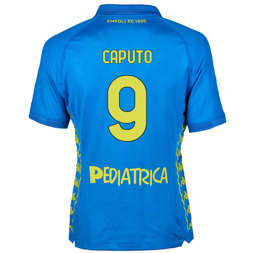 Kids Football Francesco Caputo #9 Blue Home Jersey 2024/25 T-Shirt Canada