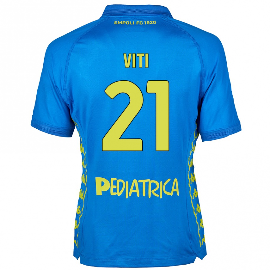 Kids Football Mattia Viti #21 Blue Home Jersey 2024/25 T-Shirt Canada