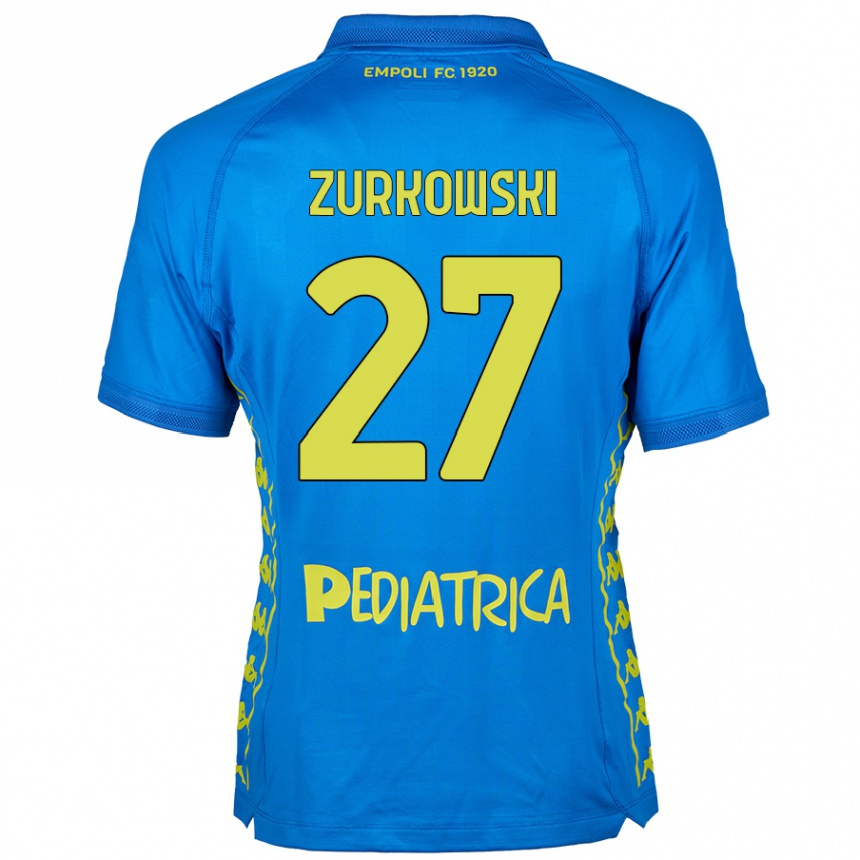 Kids Football Szymon Żurkowski #27 Blue Home Jersey 2024/25 T-Shirt Canada