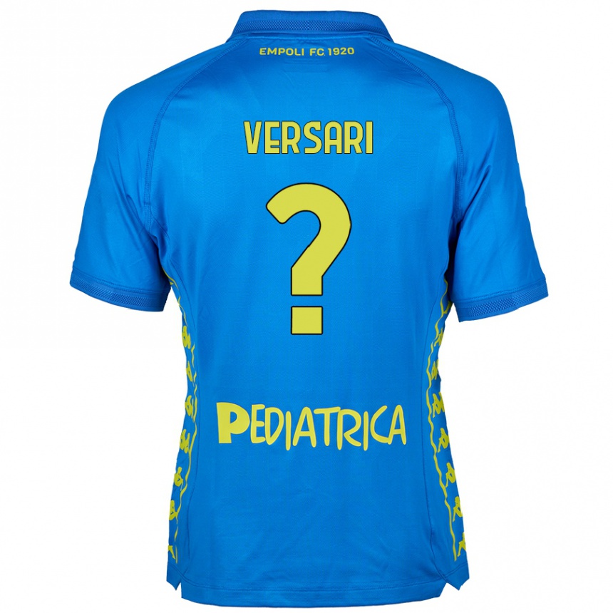 Kids Football Francesco Versari #0 Blue Home Jersey 2024/25 T-Shirt Canada