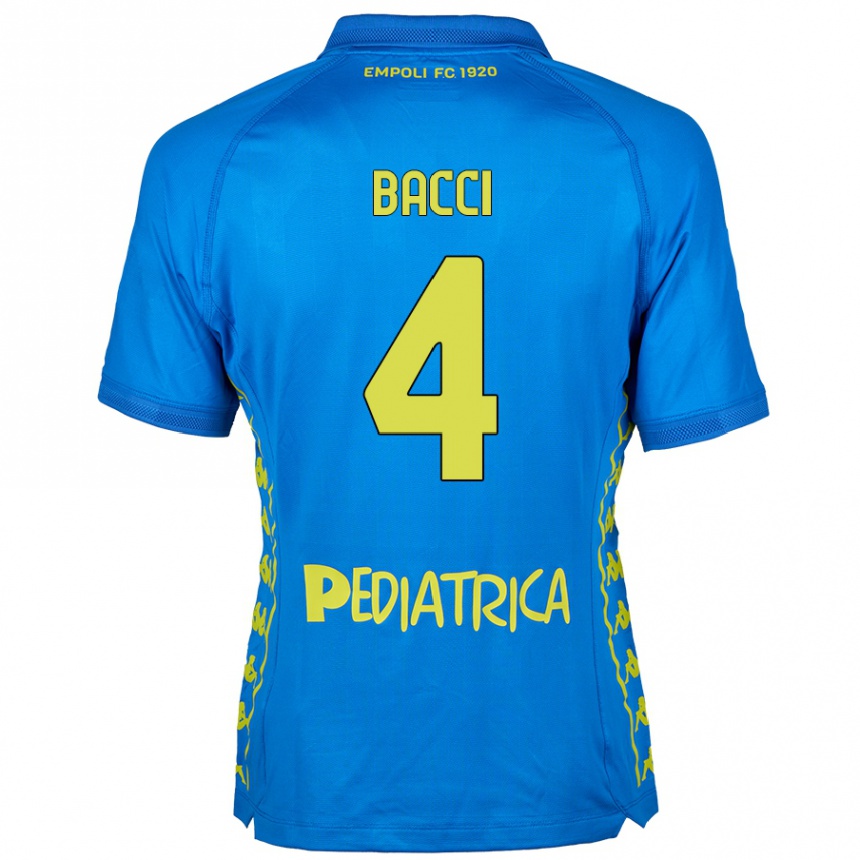 Kids Football Jacopo Bacci #4 Blue Home Jersey 2024/25 T-Shirt Canada