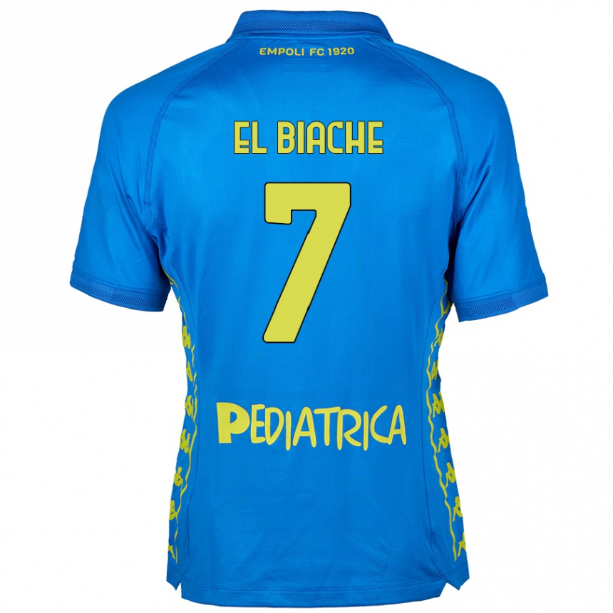 Kids Football Noah El Biache #7 Blue Home Jersey 2024/25 T-Shirt Canada