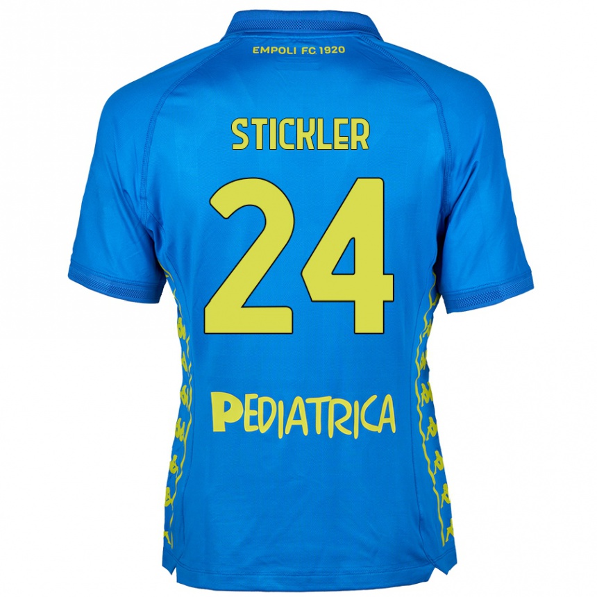 Kids Football Mateo Stickler #24 Blue Home Jersey 2024/25 T-Shirt Canada